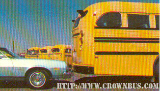 A photo of a Crown Supercoach being rear-ended by a car.