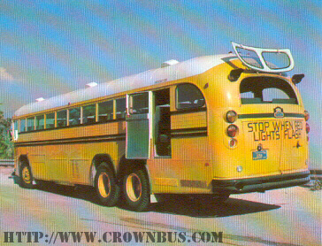 A view of a Crown Supercoach with all of its emergency exits open.