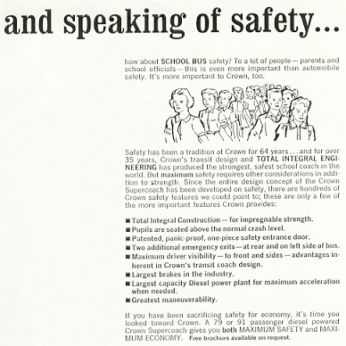 "and speaking of safety . . ."